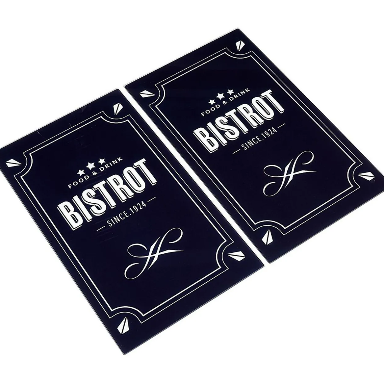 Gifi Couvre plaque planche à découper en verre design Bistrot x2 Discount