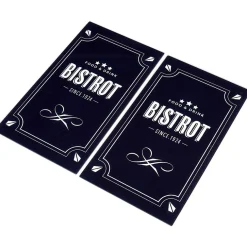 Gifi Couvre plaque planche à découper en verre design Bistrot x2 Discount