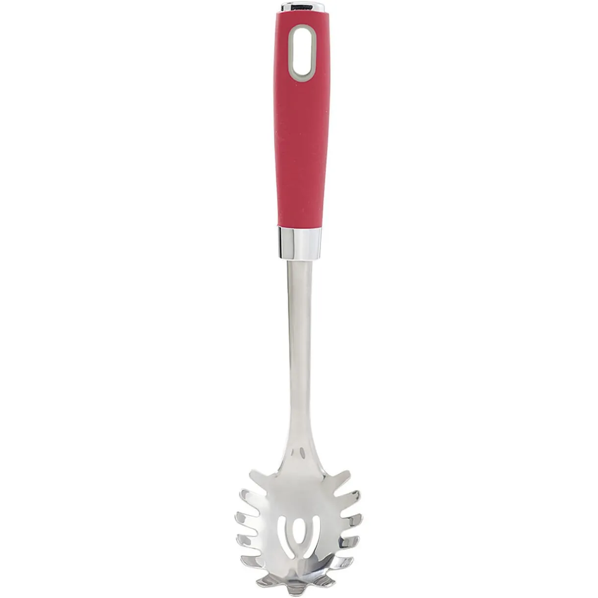 Gifi Cuillère à spaghetti en inox manche en polypropylène rouge