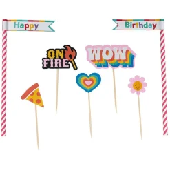 Gifi Décoration gâteau anniversaire pique thème candy x7 New