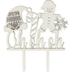 Gifi Décoration gâteau de Noël en bois beige Sale