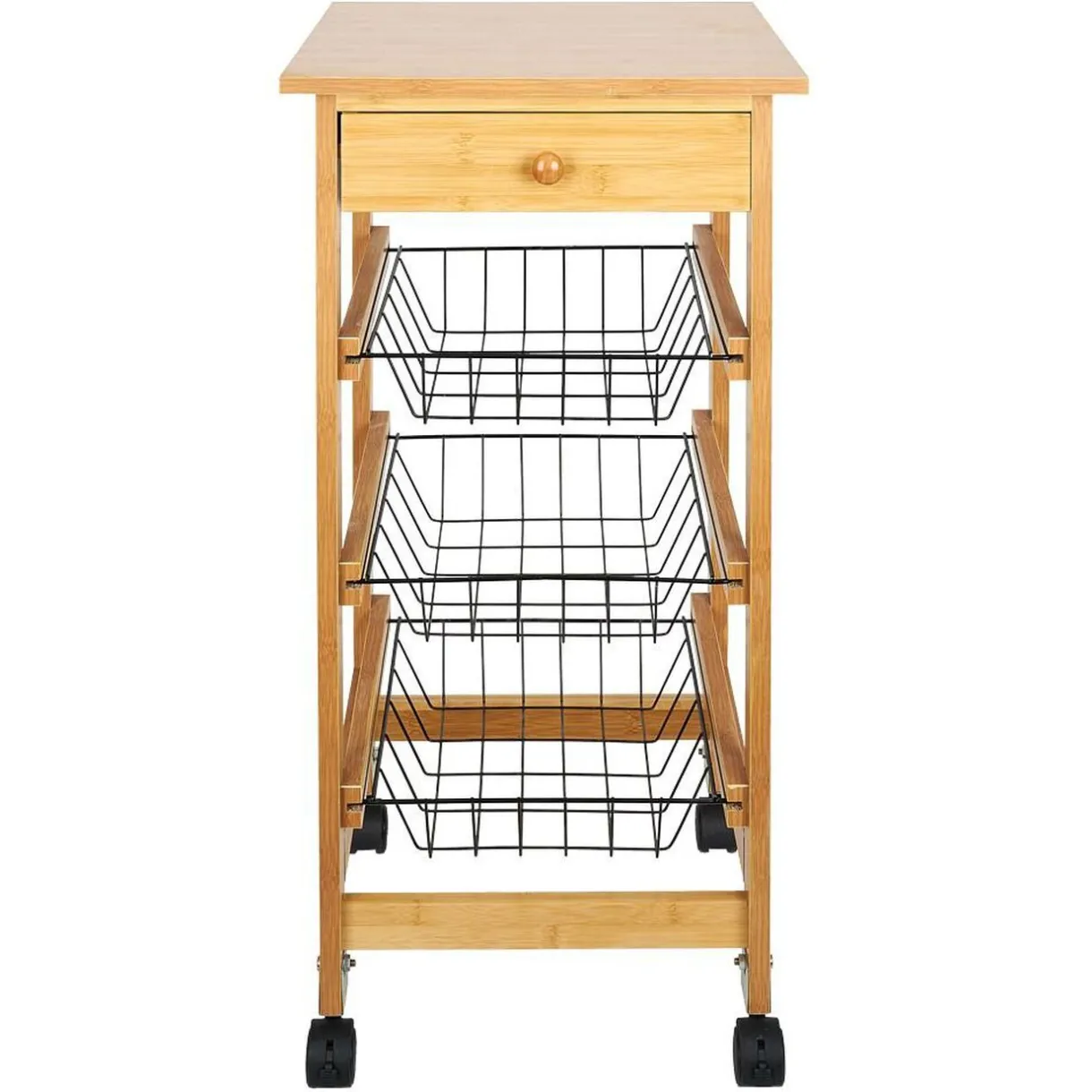 Gifi Desserte 3 niveaux bambou et métal Discount