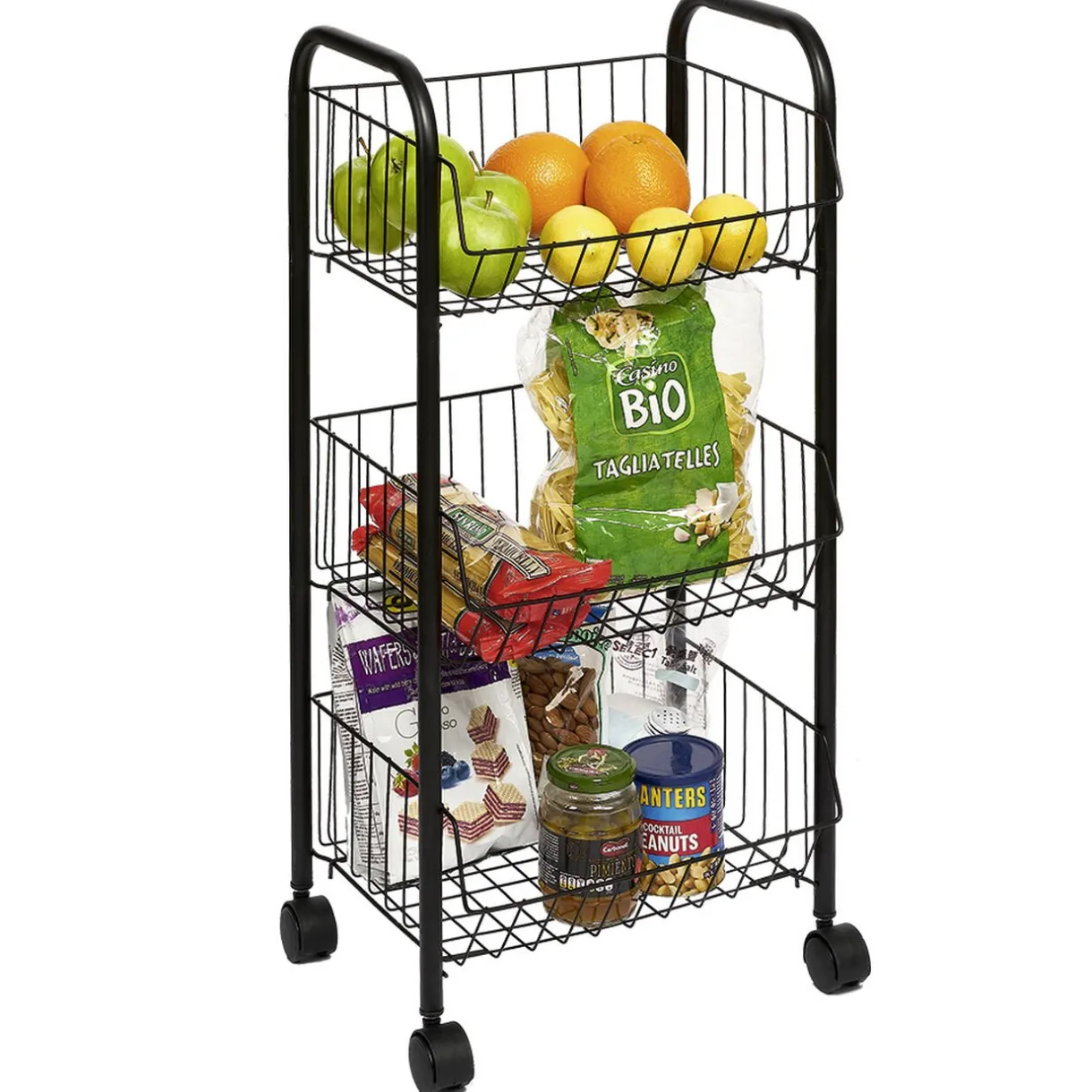 Gifi Desserte à roulettes 3 niveaux métal noir Clearance