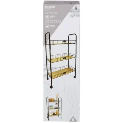 Gifi Desserte à roulettes 3 niveaux métal et bois New