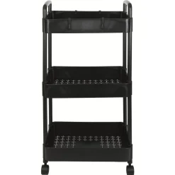 Gifi Desserte à roulettes 3 niveaux plastique noir Discount