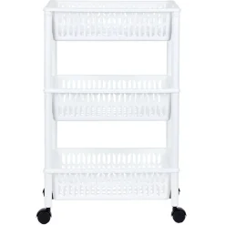 Gifi Desserte de cuisine 3 niveaux panières blanches Sale