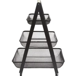 Gifi Desserte de cuisine 3 paniers métal noir New