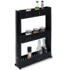 Gifi Desserte de cuisine à roulettes 3 niveaux noir 54,5x12,5xH.72cm Best