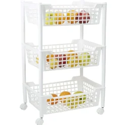 Gifi Desserte de cuisine 3 étages blanc Discount