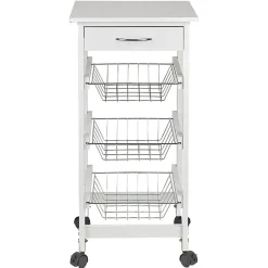 Gifi Desserte de cuisine mdf métal blanc gris Outlet