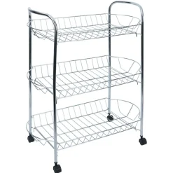 Gifi Desserte en métal gris 3 niveaux - L.51xl.26,5xH.57cm Clearance