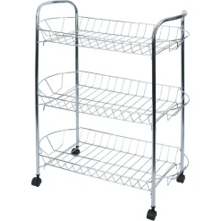 Gifi Desserte en métal gris 3 niveaux - L.51xl.26,5xH.57cm Clearance