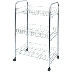 Gifi Desserte en métal gris 3 niveaux - L.41xl.26,5xH.61,5cm Discount