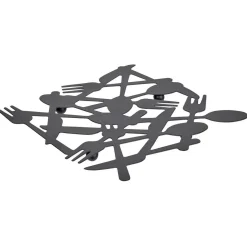 Gifi Dessous de plat métal noir L19,5xl19xH1cm