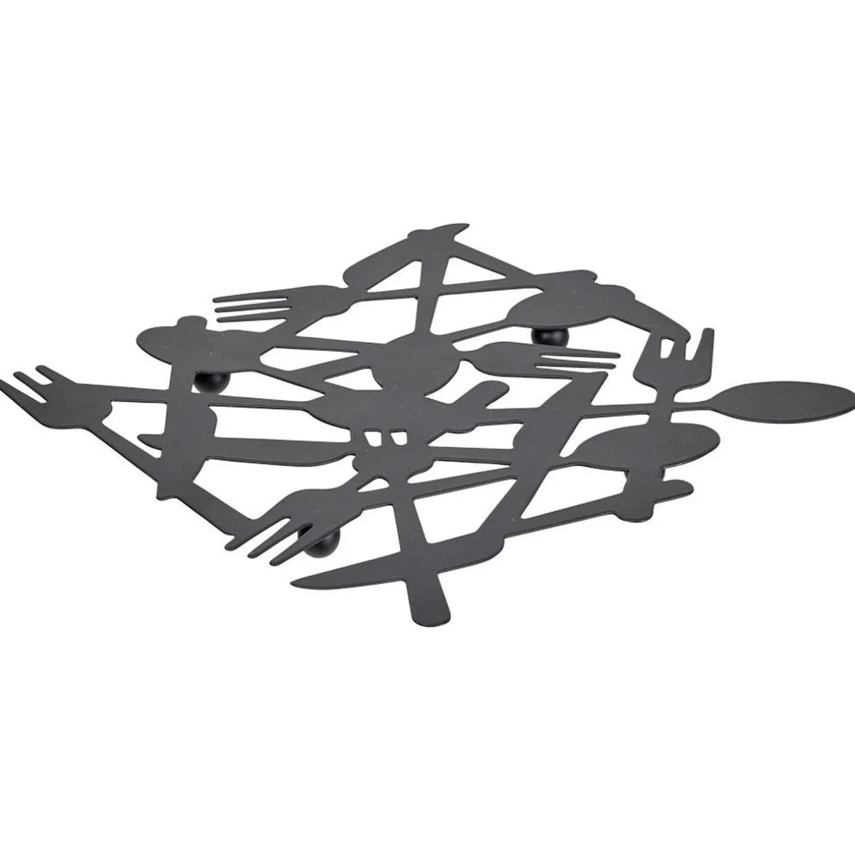Gifi Dessous de plat métal noir L19,5xl19xH1cm