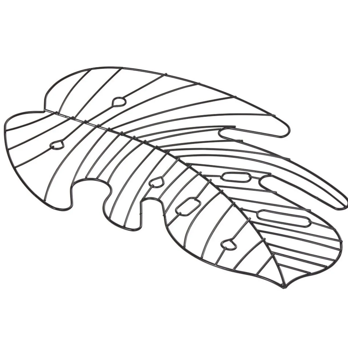 Gifi Dessous de plat noir en forme de feuille