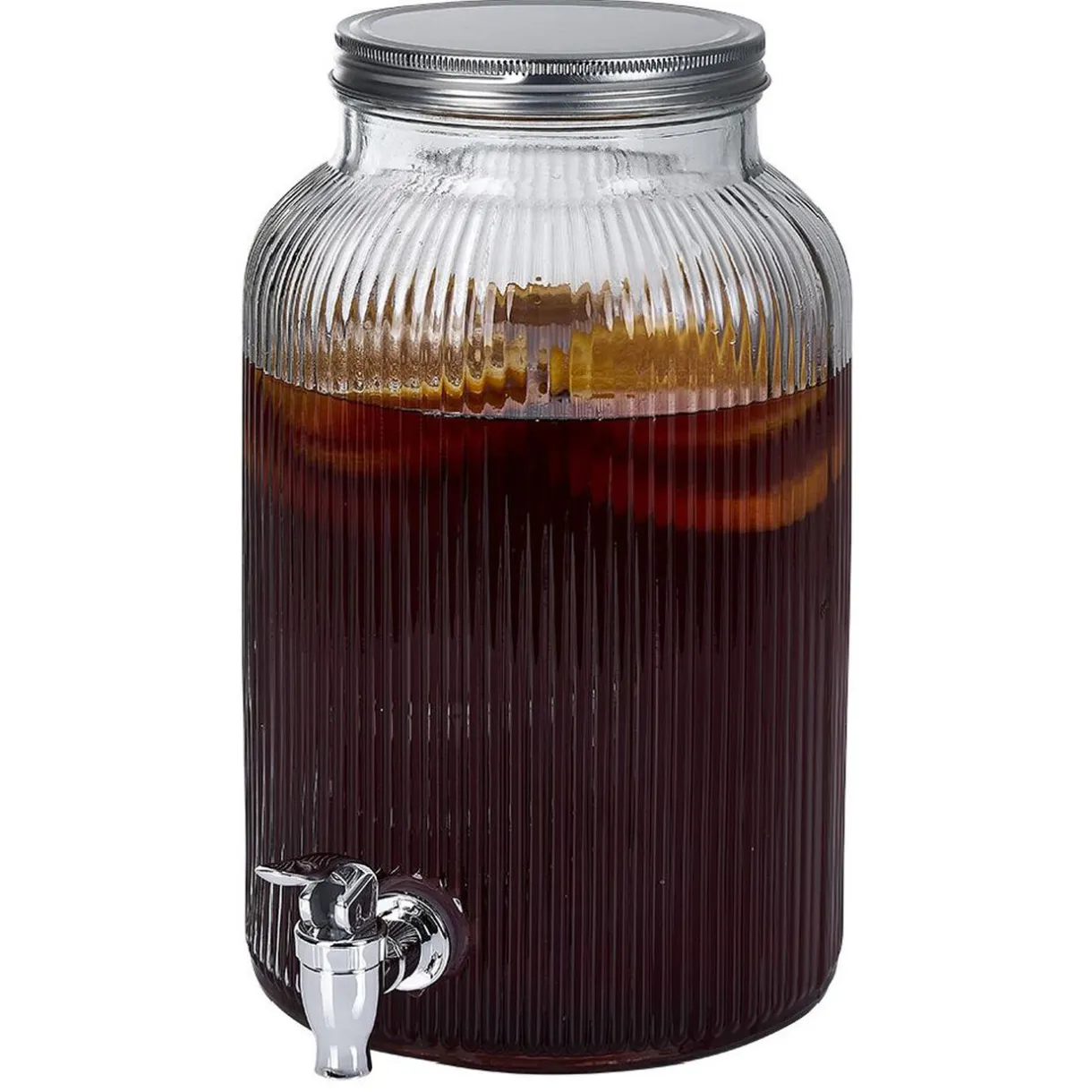 Gifi Distributeur à boisson en verre strié 5,5L