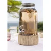 Gifi Distributeur de boisson en verre et socle en bois New