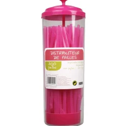 Gifi Distributeur de pailles roses