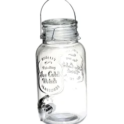 Gifi Distributeur forme bocal en verre transparent cont. 3,8 L Online