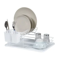 Gifi Egouttoir blanc métal avec plateau plastique Best