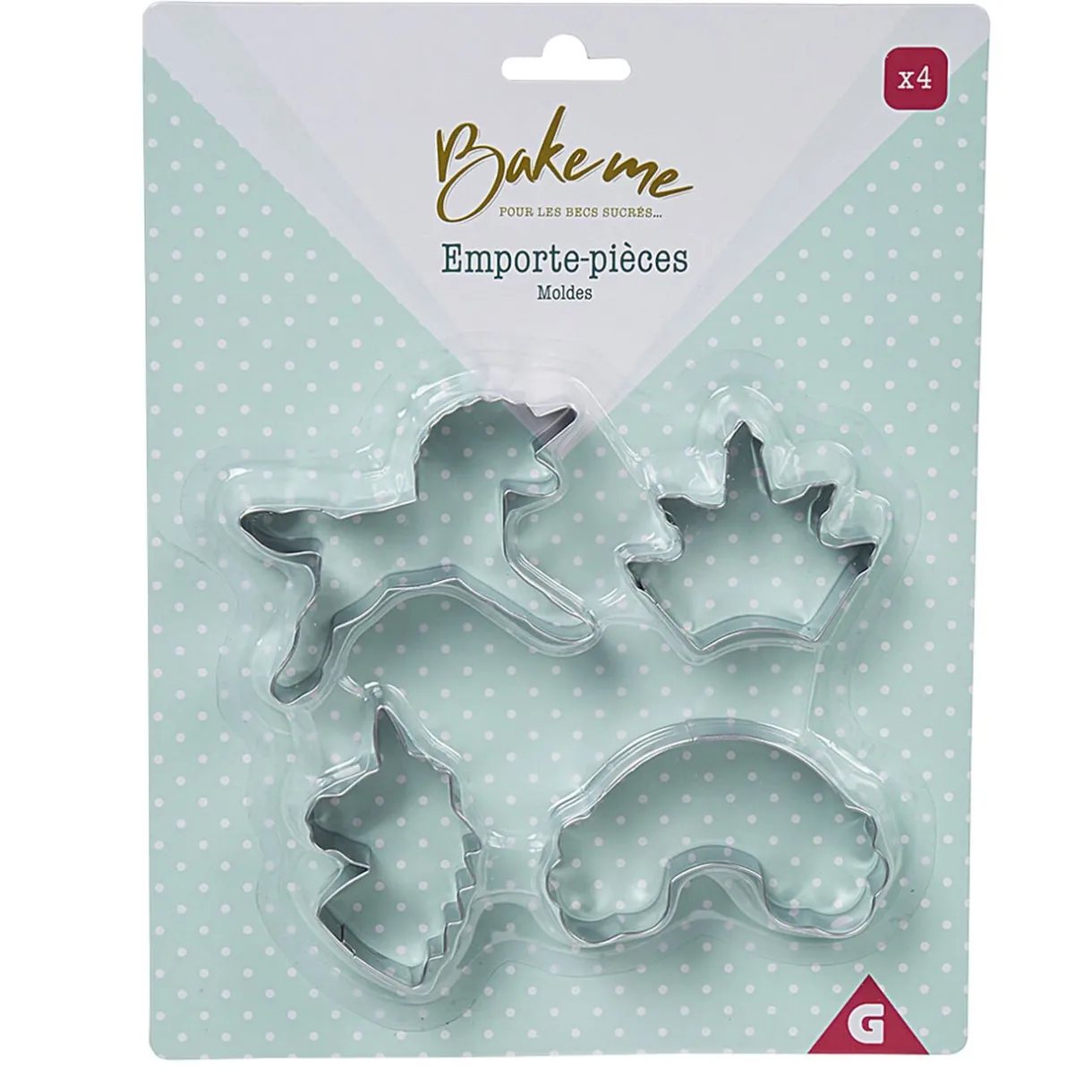 Gifi Emporte pièce forme Licorne Arc en ciel Couronne x4 Discount