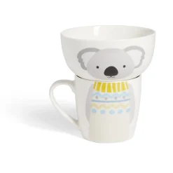 Gifi Ensemble bol et mug en porcelaine motif enfant motif koala H15cm Best