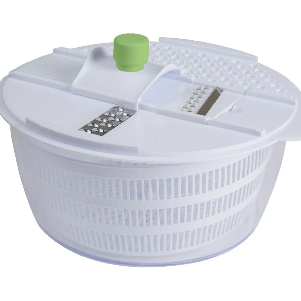 Gifi Essoreuse à salade et mandoline 4 lames blanc vert Outlet