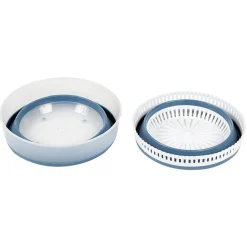 Gifi Essoreuse à salade rétractable 3,5 L bleu et blanc Discount