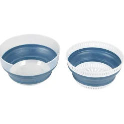 Gifi Essoreuse à salade rétractable 3,5 L bleu et blanc Discount