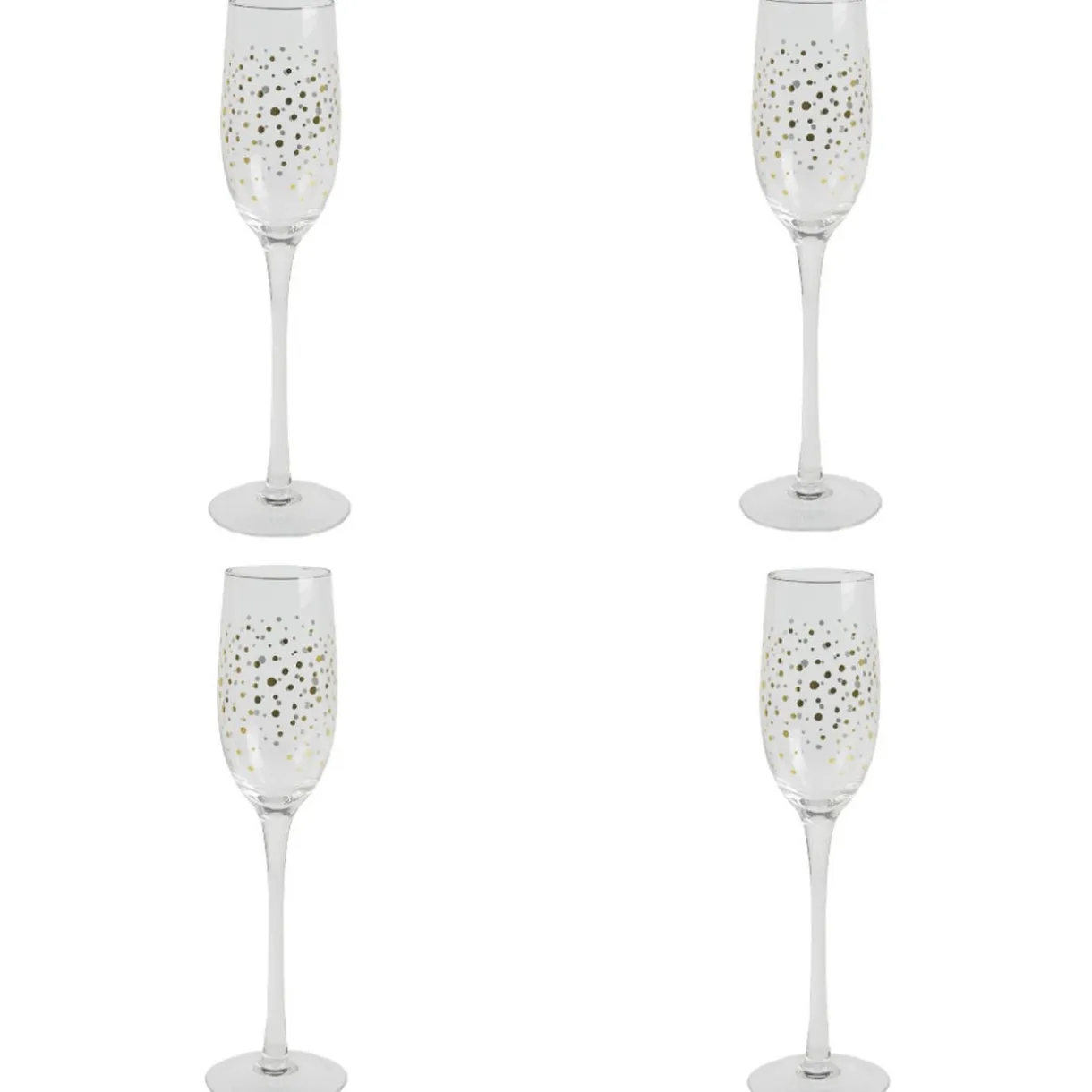 Gifi Flûte à champagne pois doré x4 Outlet