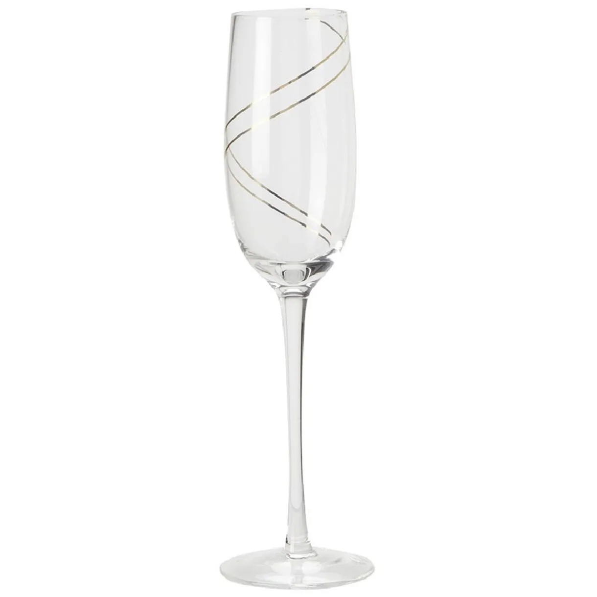 Gifi Flûte verre transparent liseré doré x4