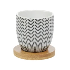 Gifi Gobelet à expresso avec sous tasse en bambou x4