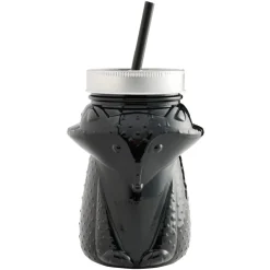 Gifi Gobelet animalier en verre + paille + couvercle