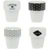 Gifi Gobelet en porcelaine design blanc noir 11 cl x4
