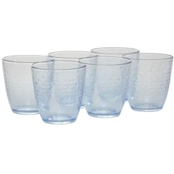 Gifi Gobelet en verre Ambre design epona transparent bleu x6 Discount