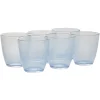 Gifi Gobelet en verre Nina motif relief rainuré transparent bleu 25 cl x6 Sale