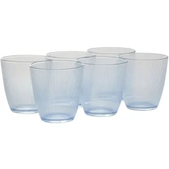 Gifi Gobelet en verre Nina motif relief rainuré transparent bleu 25 cl x6 Sale