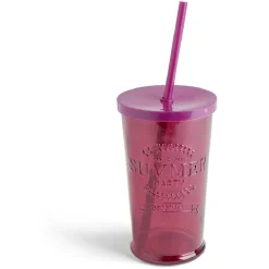 Gifi Gobelet 490ml en verre avec couvercle plastique - 3 coloris