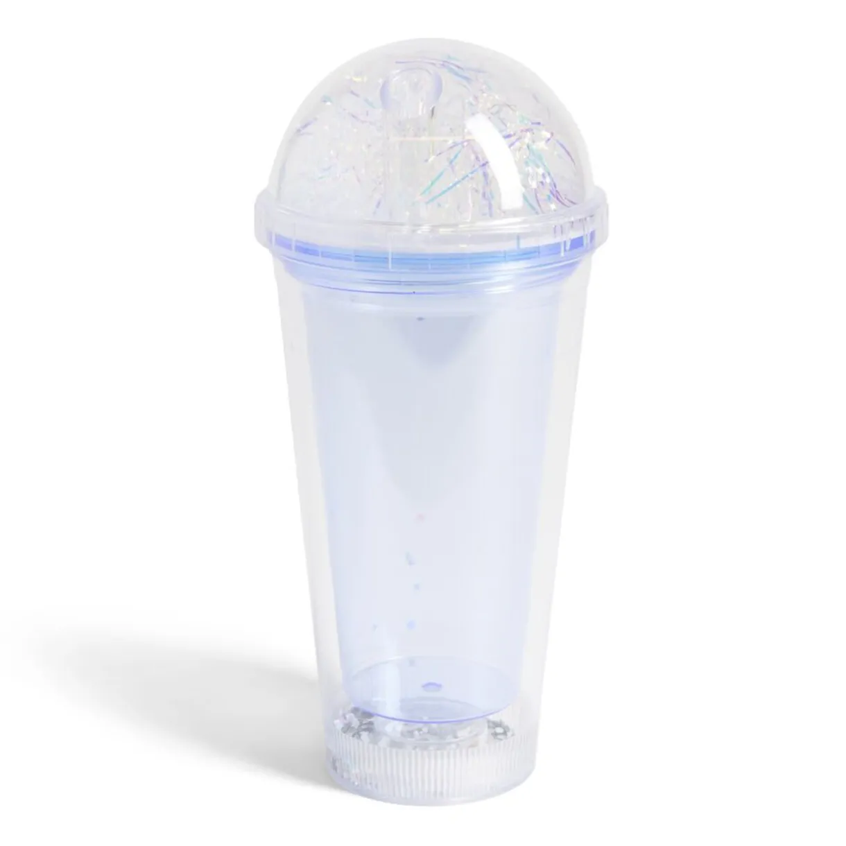 Gifi Gobelet 450ml plastique double paroi à paillettes 2 coloris