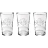 Gifi Gobelet strie embossée inscription Since 1825 transparent x3