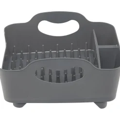 Gifi Égouttoir à vaisselle 3 compartiments gris foncé Sale
