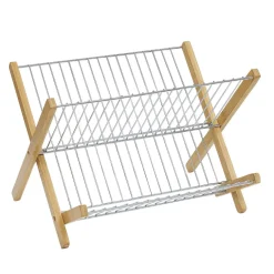 Gifi Égouttoir à vaisselle pliable bambou et métal Discount