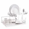 Gifi Égouttoir avec plateau et supports couverts blancs 2 niveaux
