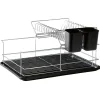 Gifi Égouttoir avec plateau et supports couverts noirs 2 niveaux Hot