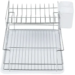 Gifi Égouttoir avec plateau et supports couverts blanc 2 niveaux Hot