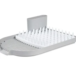 Gifi Égouttoir avec plateau picots et bac à couverts amovible gris et blanc Outlet