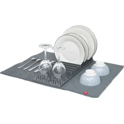 Gifi Égouttoir avec tapis pliable gris foncé 11 rangées 12 picots Discount