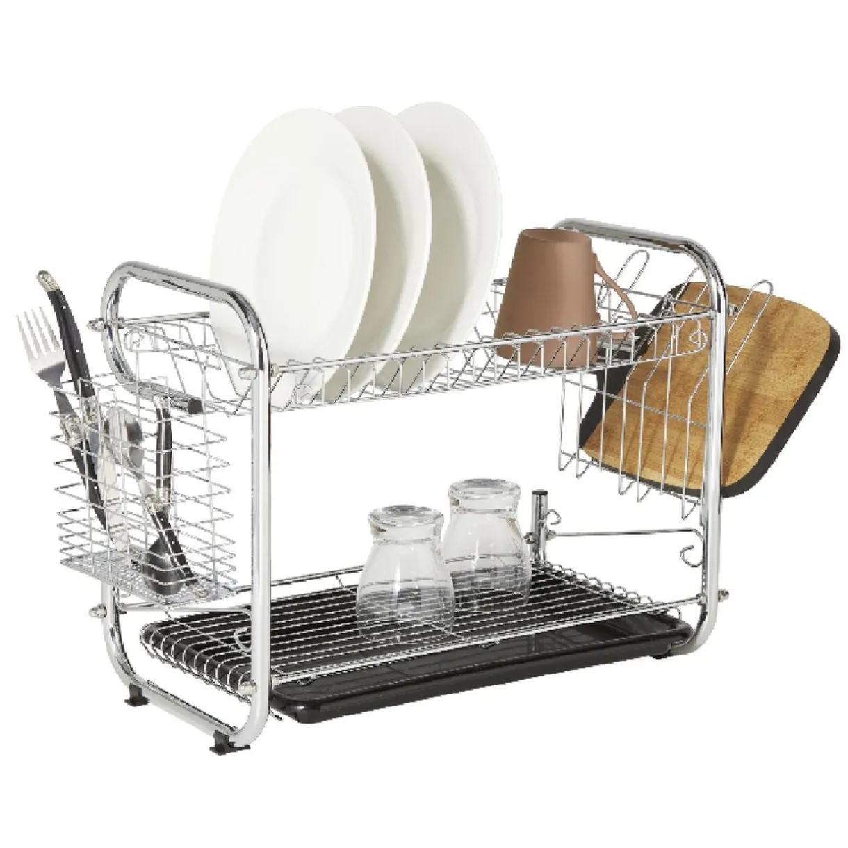 Gifi Égouttoir XXL 2 niveaux récupérateur d'eau inox Clearance