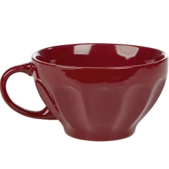Gifi Jumbo en faïence côtelé 55 cl uni rouge